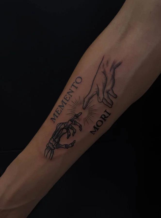 Композиция с руками и надписью Memento mori · Графика — мастер Варвара